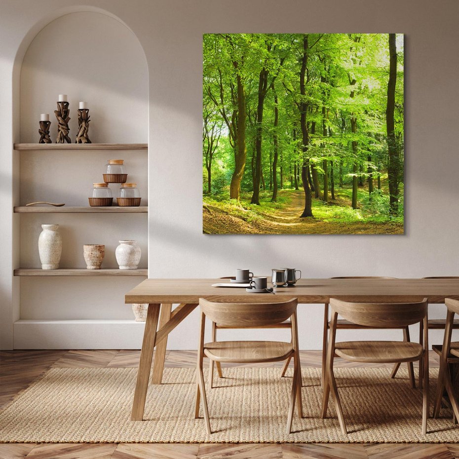 Obraz na płótnie 40x40 - Mistyka leśnych drzew - las, drzewa