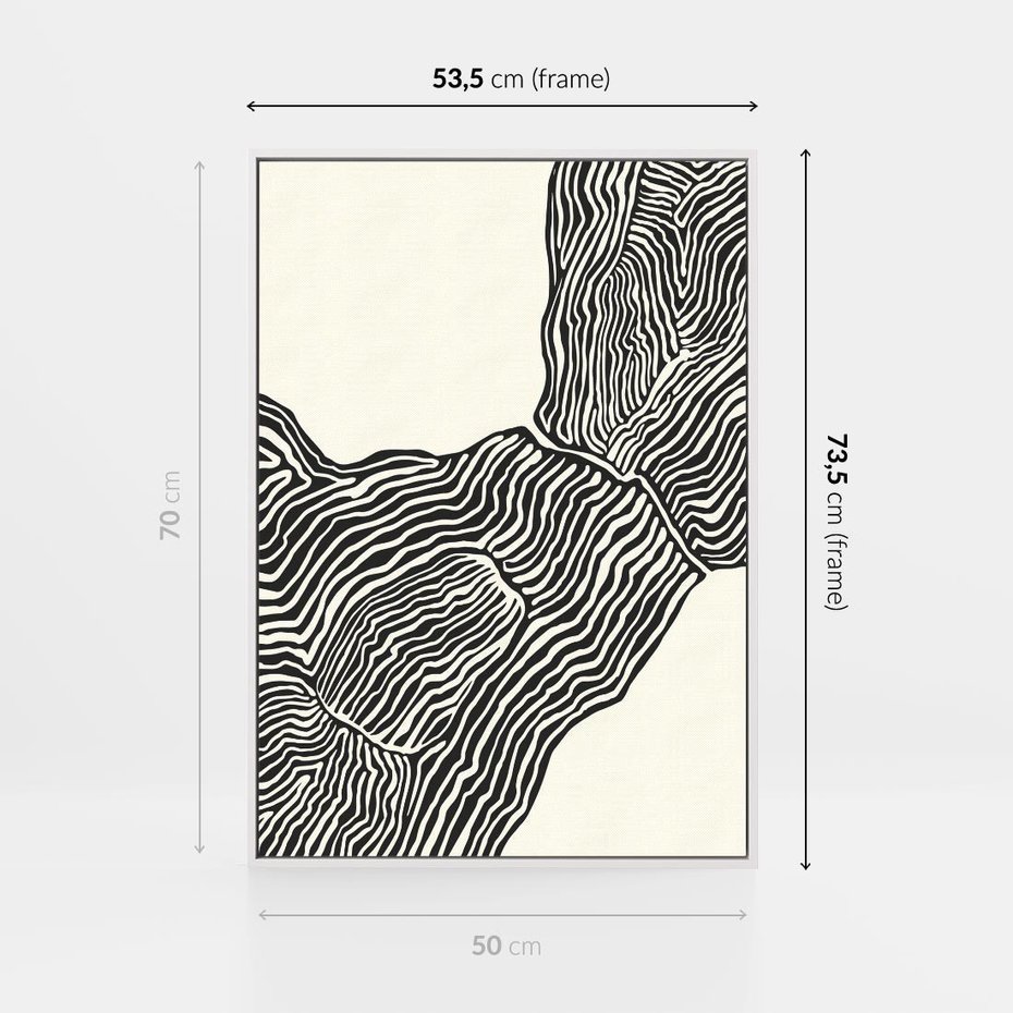 Obraz w ramie 50x70 - Migoczące Kontury - boho plakat, rycina - rama biała