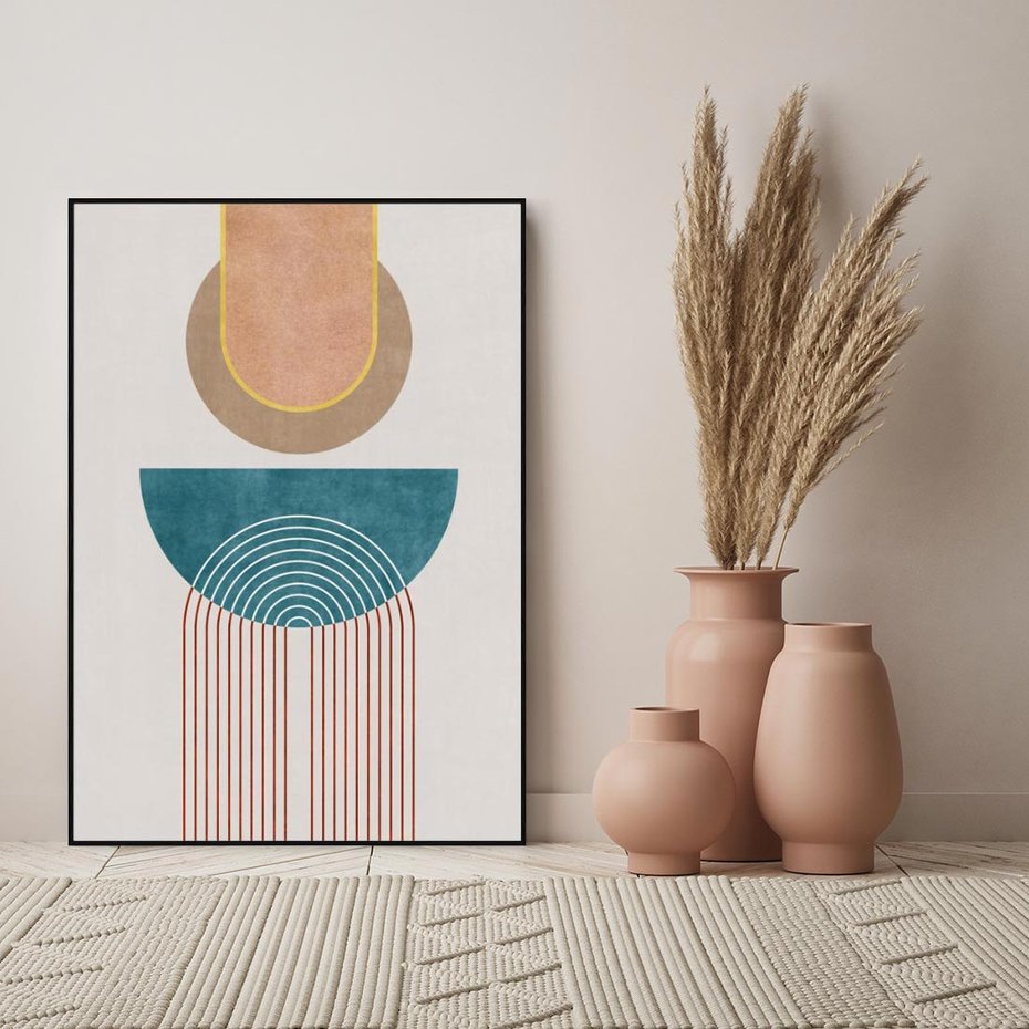 Obraz w ramie 50x70 - Odkrywanie duszy w farbach - kwiaty, pastelowe kolory - rama czarna