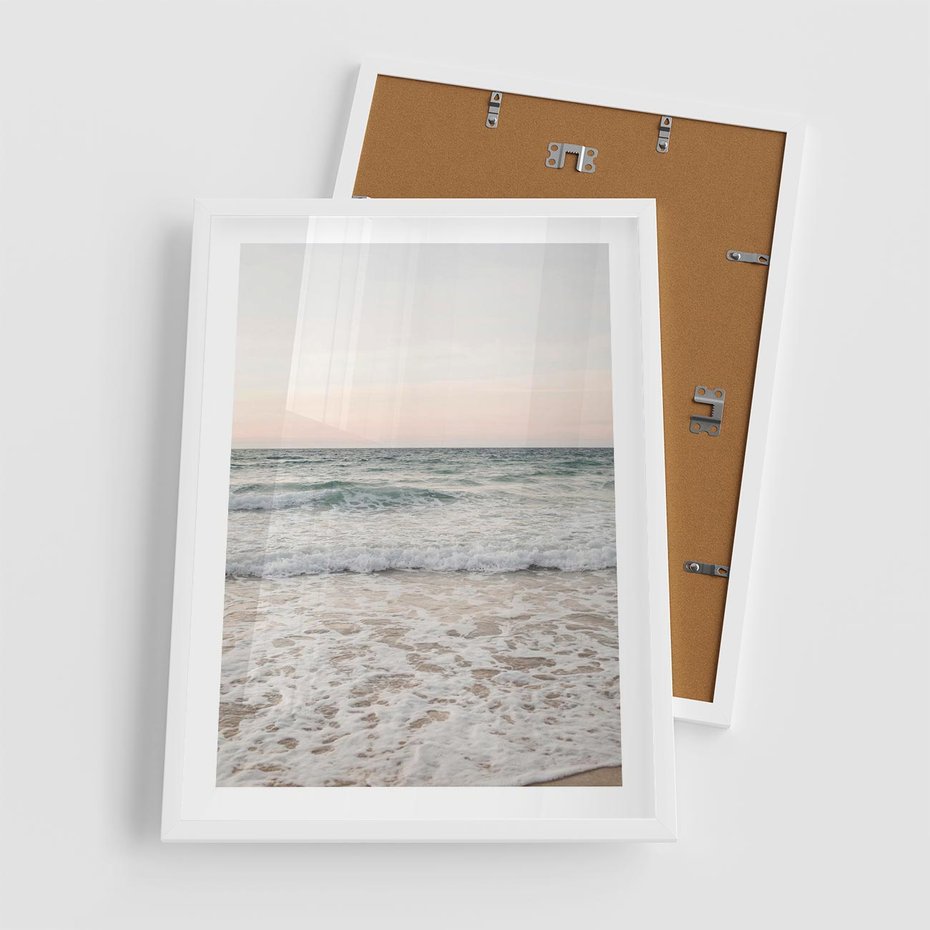 Plakat w ramie 50x70 - Krajobraz Morza i Fal - morze, fale - rama biała