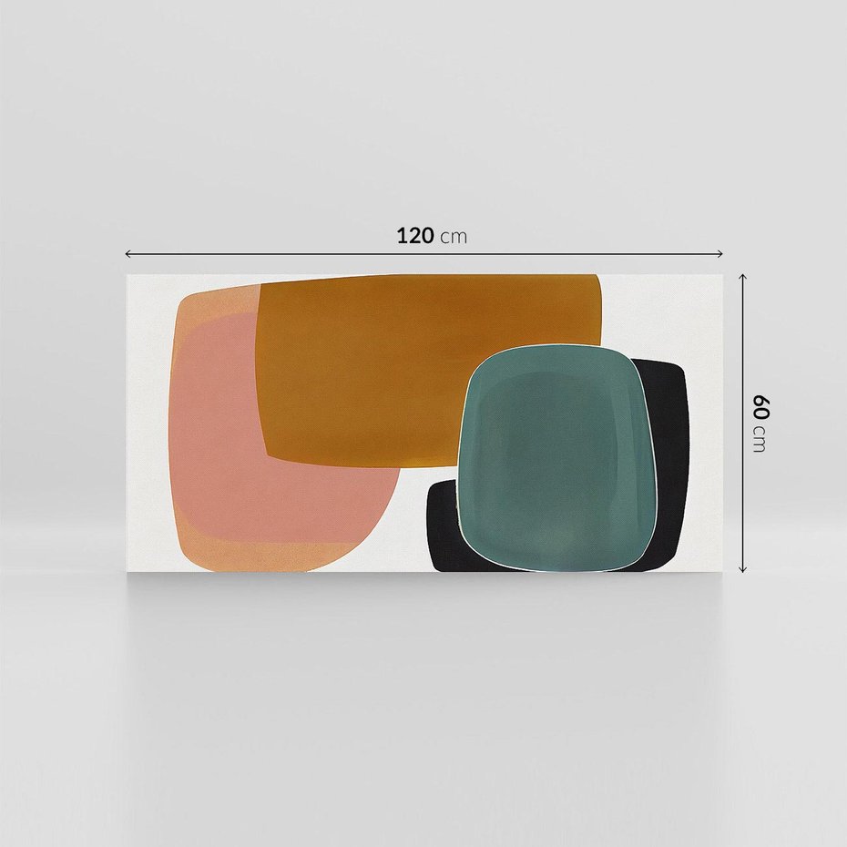 Obraz na płótnie 120x60 - Emocje w akwarelach - geometryczne dziwne kształty, turkusowy