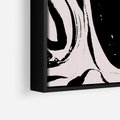 Obraz w ramie 50x50 - Wibracje w ciemnościach duszy - czarno biała abstrakcja, nieregularne rozmyte linie - rama czarna