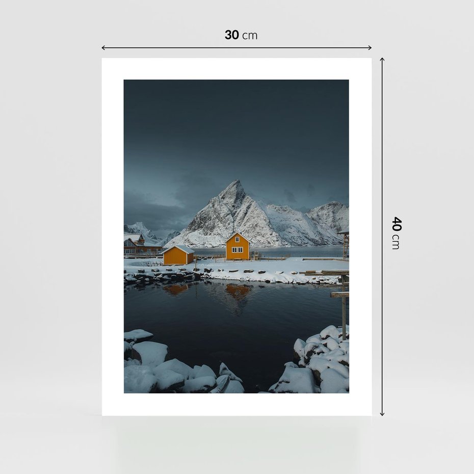 Plakat bez ramy 30x40 - Minimalizm i Urok Natury - skandynawskie, domki