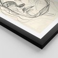 Plakat w ramie 40x50 - Konturem Uchwycone - plakat, minimalistyczny szkic - rama czarna