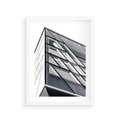 Plakat w ramie 30x40 - Architektura Przyszłości: Czarno-Białe Ujęcie - nowoczesna architektura, czarno białe zdjęcie - rama biała
