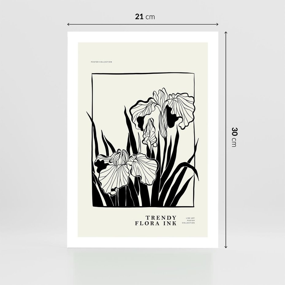 Plakat bez ramy 21x30 - Spojrzenia na szkicowaną przeszłość - kwiaty, typografia