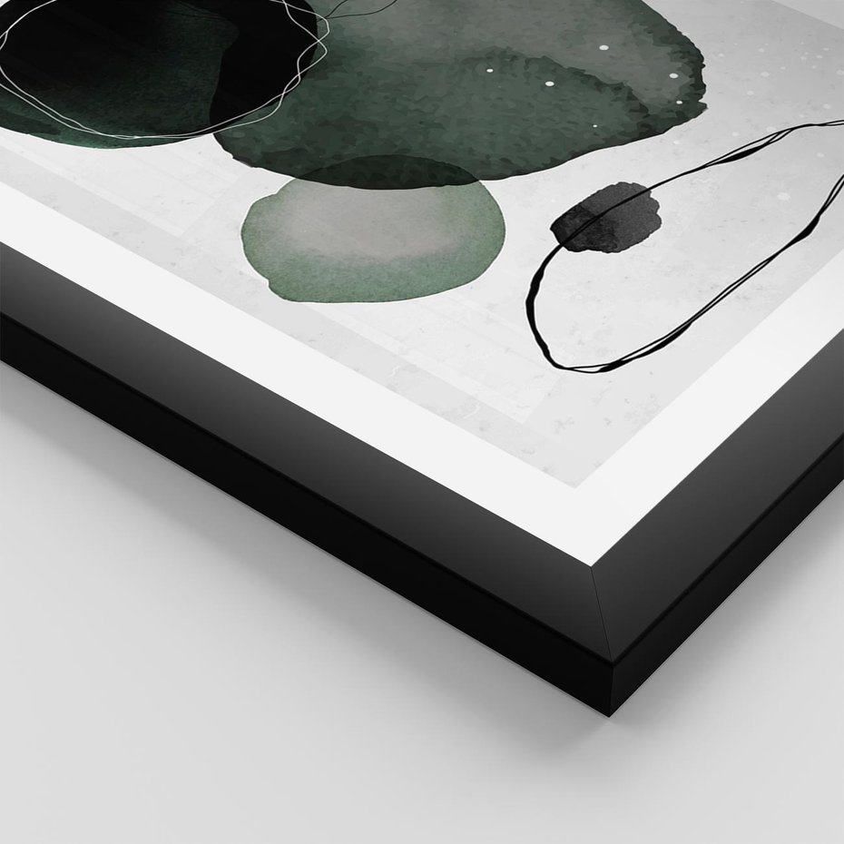 Plakat w ramie 40x50 - Abstrakcyjne Plamy w Akwareli - abstrakcyjne akwarelowe plamy - rama czarna