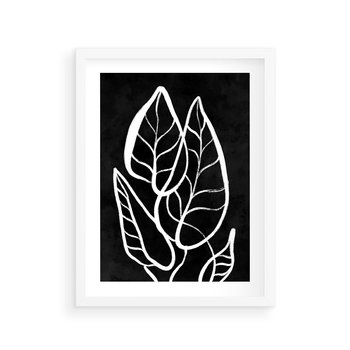 Plakat w ramie 50x70 - Lustrzane Odbicie - mroczna sztuka, minimalizm - rama biała