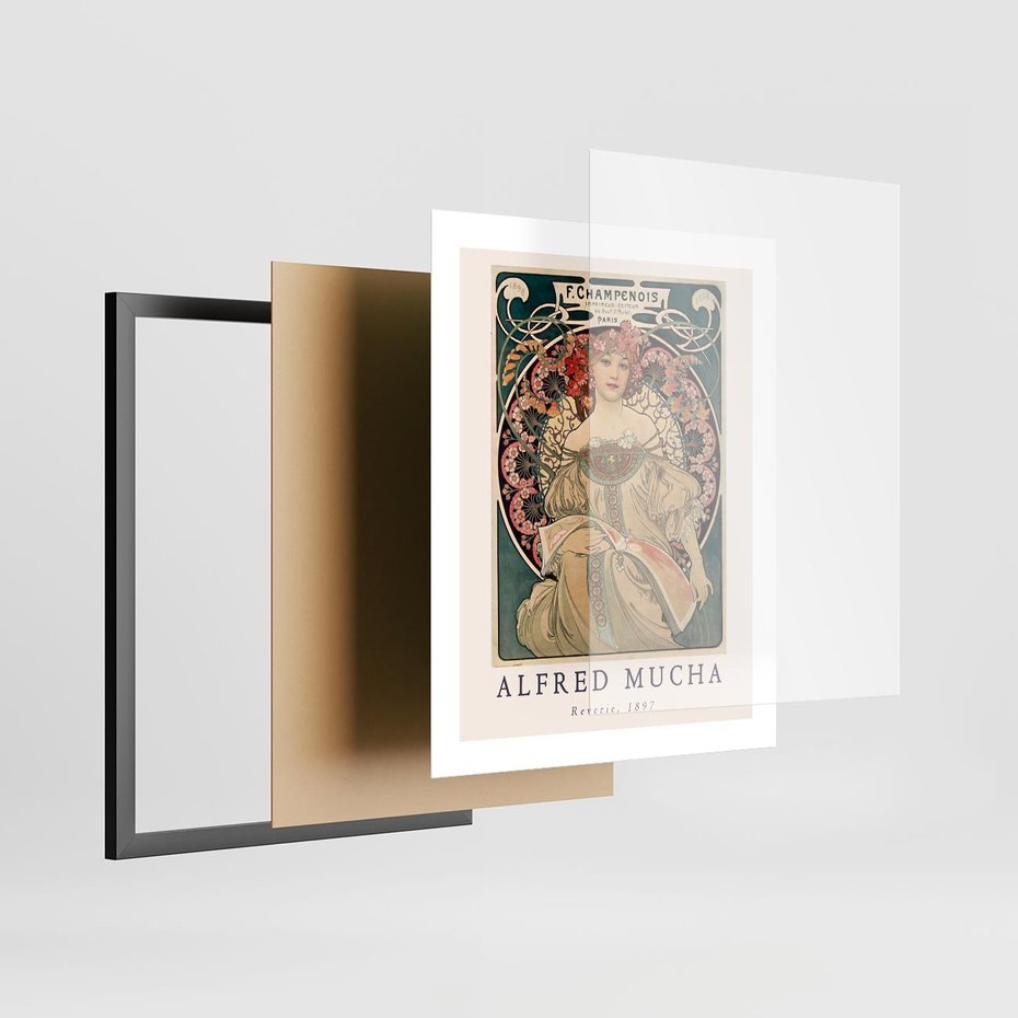 Plakat w ramie 40x50 - Piękno Art Nouveau - plakat, obraz - rama czarna