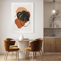 Plakat bez ramy 30x40 - Brązowa Ekspresja - liść monstery, boho obraz
