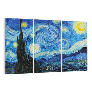 Obraz na płótnie 120x80 - "Gwiaździsta noc" (1889) Vincent van Gogh - Reprodukcja - reprodukcja, obraz na płótnie