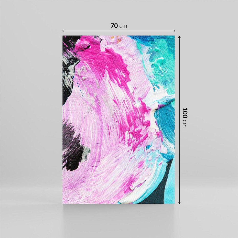 Obraz na płótnie 70x100 - Kolorowy rój wyobraźni - rozlane kolorowe farby olejne, abstrakcja