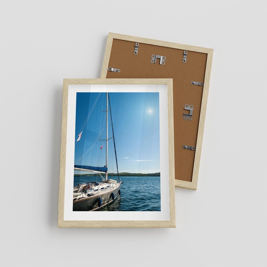 Plakat w ramie 30x40 - Wolność na Horyzoncie - żaglowiec, morze - rama drewno