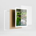 Plakat w ramie 40x50 - Ogródowy Strumyk - strumyk, ogród - rama biała