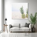 Obraz na płótnie 80x80 - Ananasy Plażowy Raj - ananasy, plaża