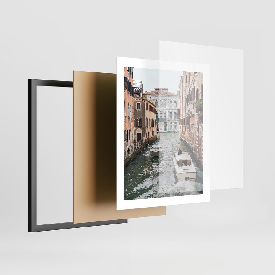 Plakat w ramie 40x50 - Wenecja na Twojej Ścianie - wenecja, kanały - rama czarna