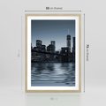 Plakat w ramie 50x70 - Nocne pejzaże miasta - miasto, nocą - rama drewno