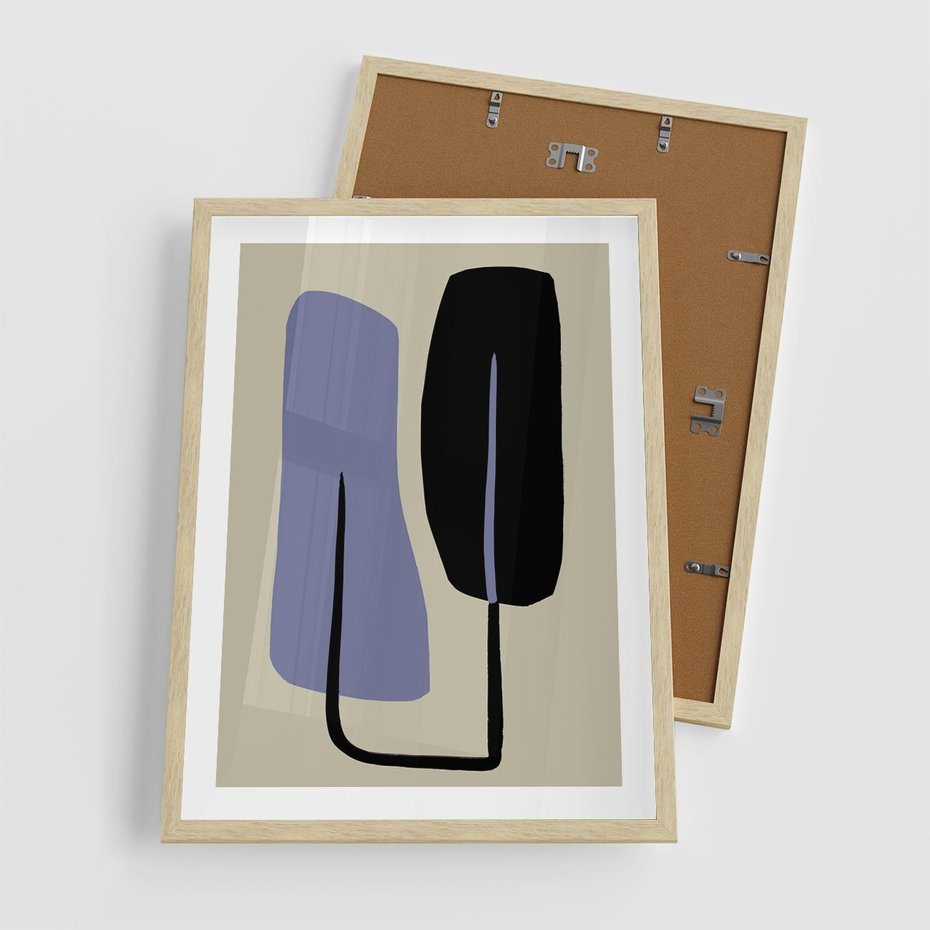 Plakat w ramie 50x70 - Harmonia Nowych Anomalii - minimalizm, boho plakat - rama drewno