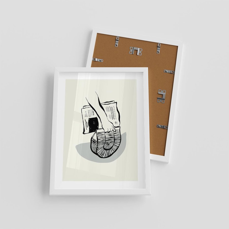 Plakat w ramie 30x40 - Szkicowe Gazetowe Inspiracje - grafika, szkic - rama biała