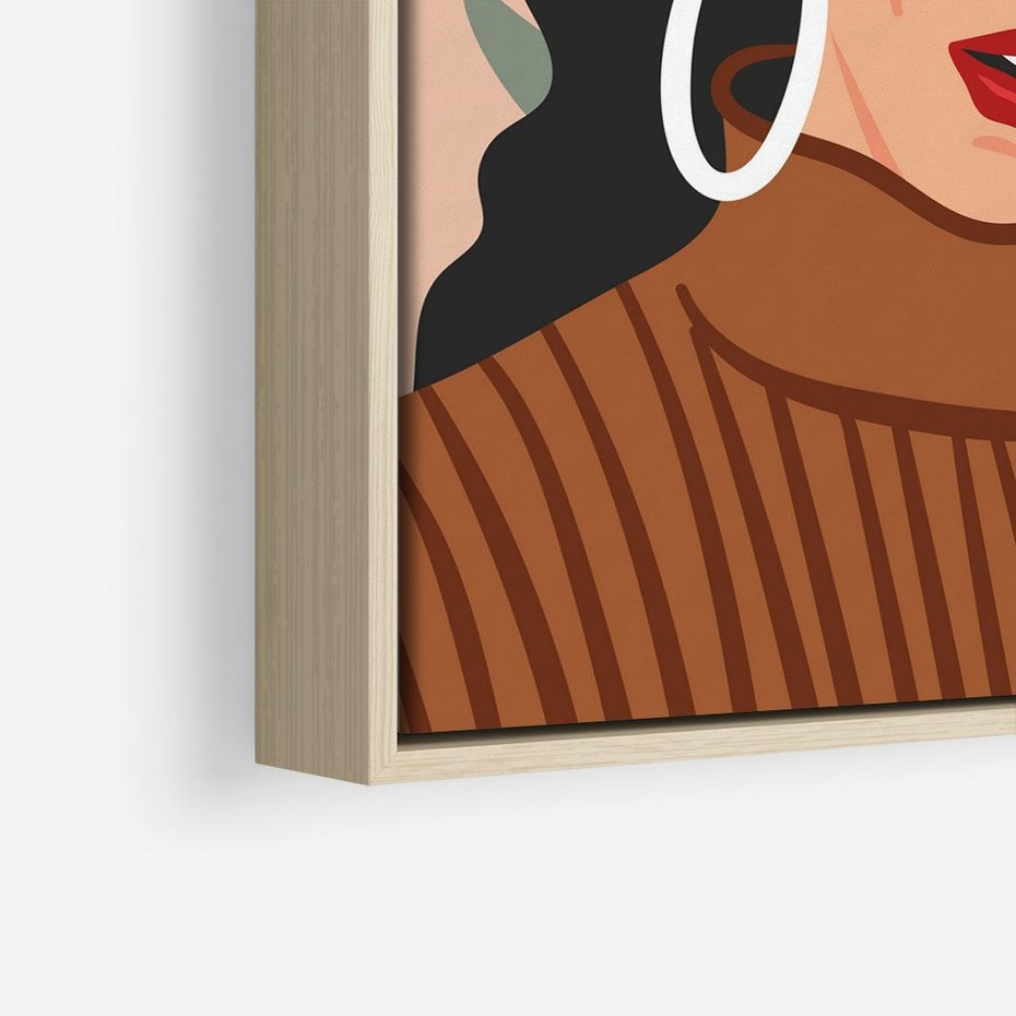 Obraz w ramie 80x80 - Kobiece Wibracje - nowoczesny plakat, styl retro - rama drewno