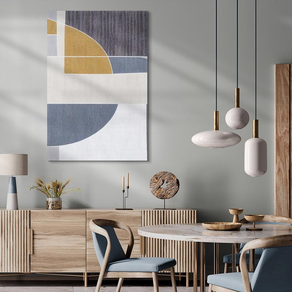 Obraz na płótnie 80x120 - Odbicie wschodzącego jutra - graficzne kształty, geometria