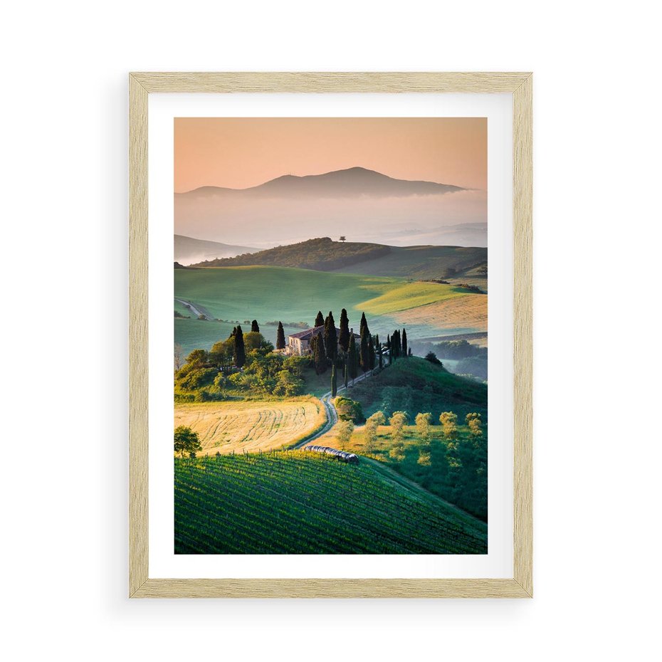 Plakat w ramie 50x70 - Perspektywa malowniczego widoku - widok, perspektywa - rama drewno