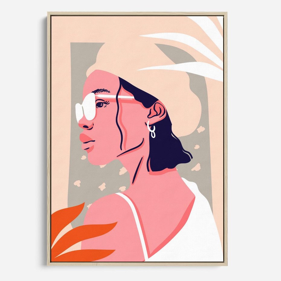 Obraz w ramie 50x70 - Kobieca Esencja - nowoczesny plakat, styl retro - rama drewno