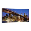 Obraz na płótnie 120x60 - Nowojorski most w świetle nocy - most, Nowy Jork