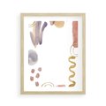 Plakat w ramie 40x50 - Wibracje Pastelowych Odcieni - abstrakcyjny plakat, akwarelowe plamy - rama drewno