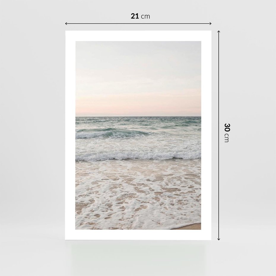 Plakat bez ramy 21x30 - Krajobraz Morza i Fal - morze, fale