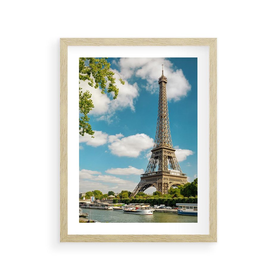 Plakat w ramie 30x40 - Paryż Eiffla - Paryż, Eiffla - rama drewno