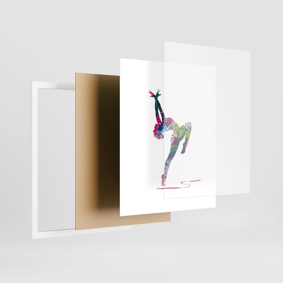 Plakat w ramie 40x50 - Taniec w akwareli - taniec, akwarela - rama biała