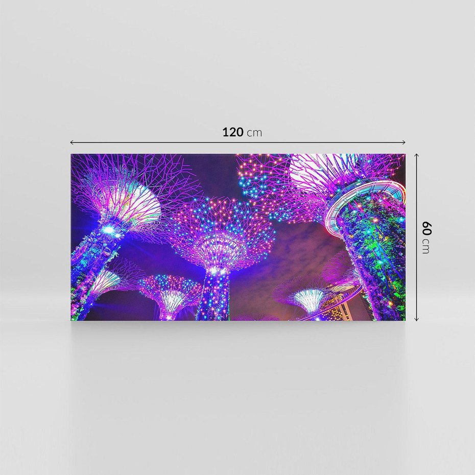 Obraz na płótnie 120x60 - Azja: nocne światła architektury - Azja, noc