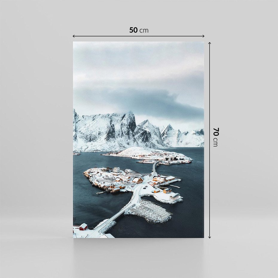 Obraz na płótnie 50x70 - Ciepło i Urok Północy - skandynawskie, domki