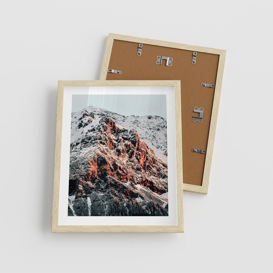 Plakat w ramie 40x50 - Zima na Szczycie - góry, zima - rama drewno