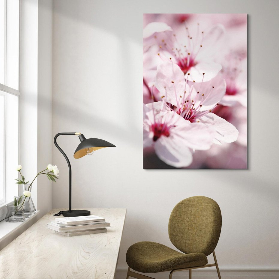 Obraz na płótnie 80x120 - Kwitnąca Wiśnia - kwiaty, kwitnąca