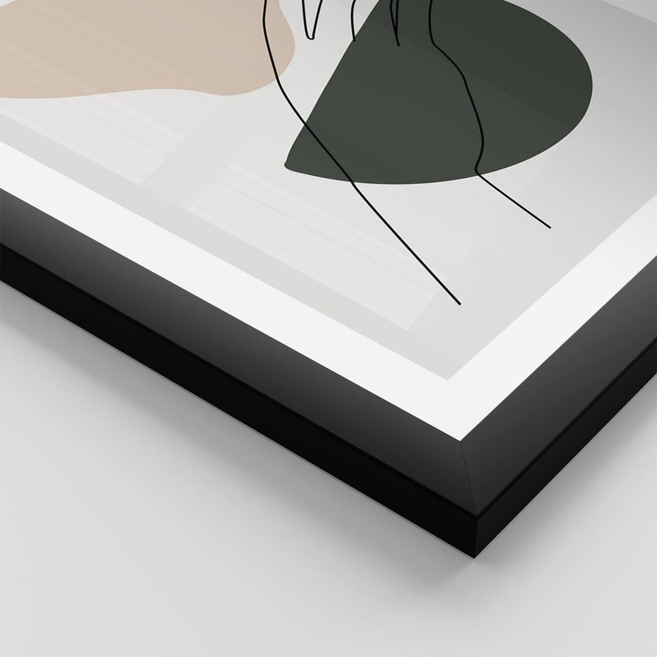 Plakat w ramie 30x40 - Rozkwitająca Opowieść - szkic jedną linią, one lone - rama czarna