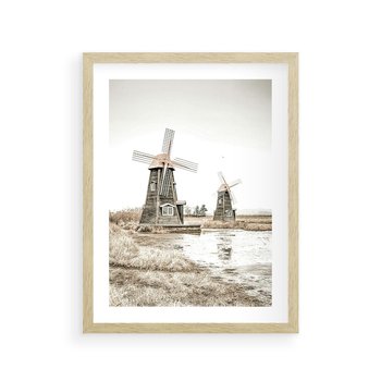 Plakat w ramie 40x50 - Wiejskie Młyny: Rustykalna Fotografia - młyny, rustykalna fotografia - rama drewno