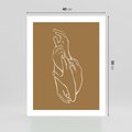 Plakat bez ramy 40x50 - Splecione Dłonie - szkic, minimalizm
