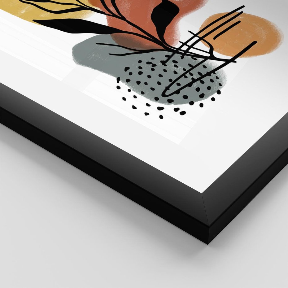 Plakat w ramie 30x40 - Energetyczne Refleksje - abstrakcja, sztuka nowoczesna - rama czarna