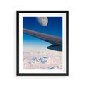 Plakat w ramie 40x50 - Samolot ku Księżycowi - samolot, ksieżyc - rama czarna