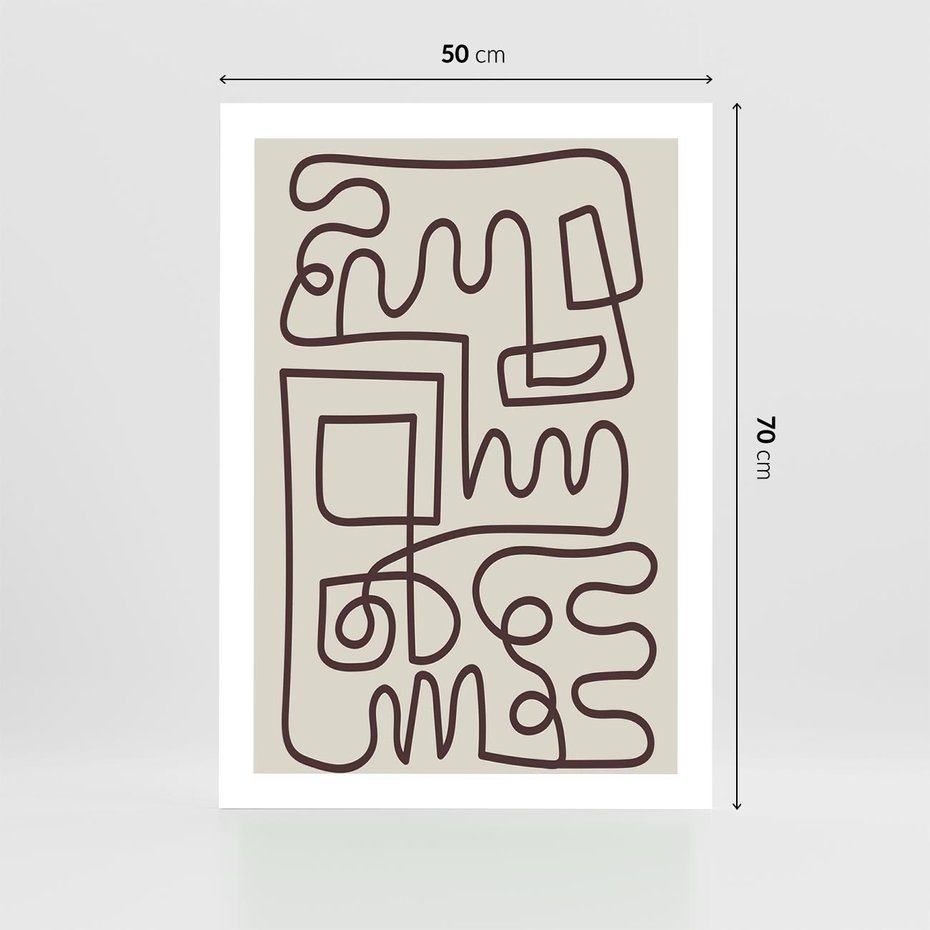 Plakat bez ramy 50x70 - Etniczna Abstrakcja - nowoczesna boho grafika, abstrakcja