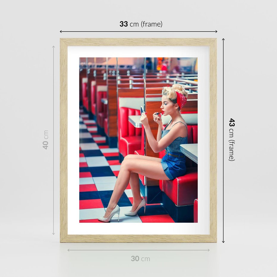 Plakat w ramie 30x40 - Ikoniczna Uroda - retro, Marylin Monroe - rama drewno