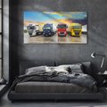 Obraz na płótnie 100x50 - Tiry i samochody w ruchu - ciężarówki, tiry