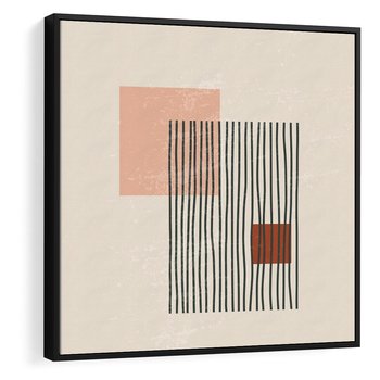Obraz w ramie 50x50 - Przenikające Formy - nowoczesna sztuka, minimalizm - rama czarna