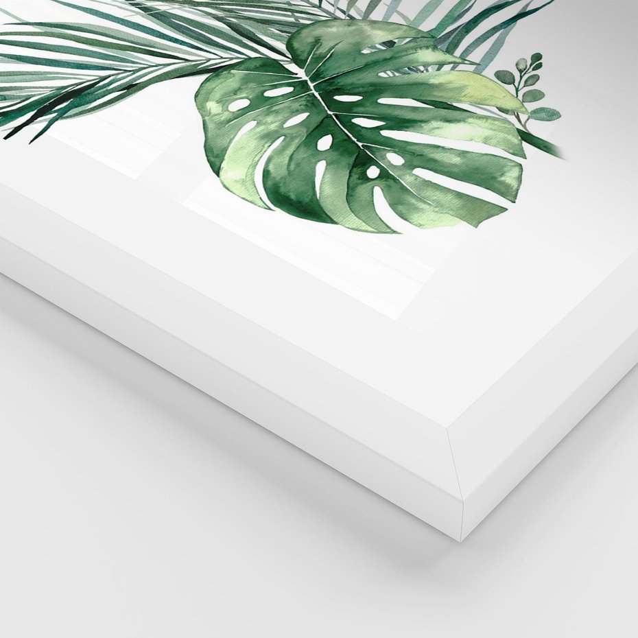 Plakat w ramie 40x50 - Przyjemność Złotej Natury - złote, liście - rama biała