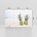 Obraz na płótnie 120x80 - Ananasy na Plaży - Egzotyczny Raj - ananasy, plaża