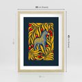 Plakat w ramie 30x40 - Wibracje Wyobraźni - zebra, granatowe tłó - rama drewno