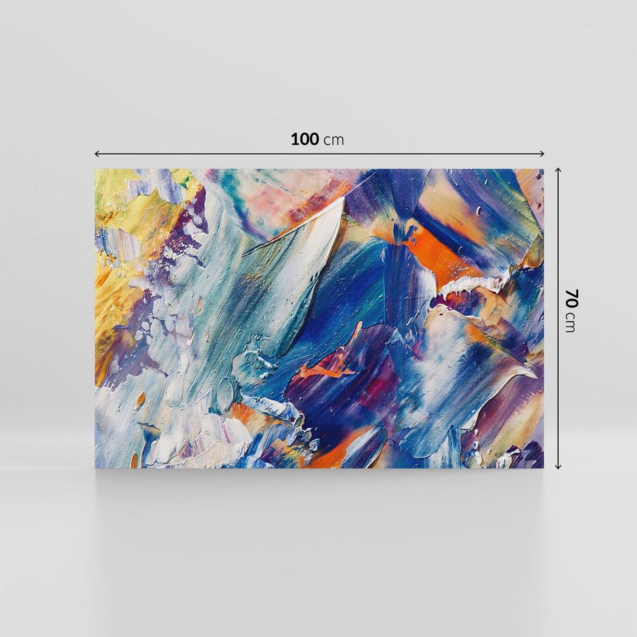 Obraz na płótnie 100x70 - Rytmy ukrytych pragnień - chaos i abstrakcja, plamy koloru