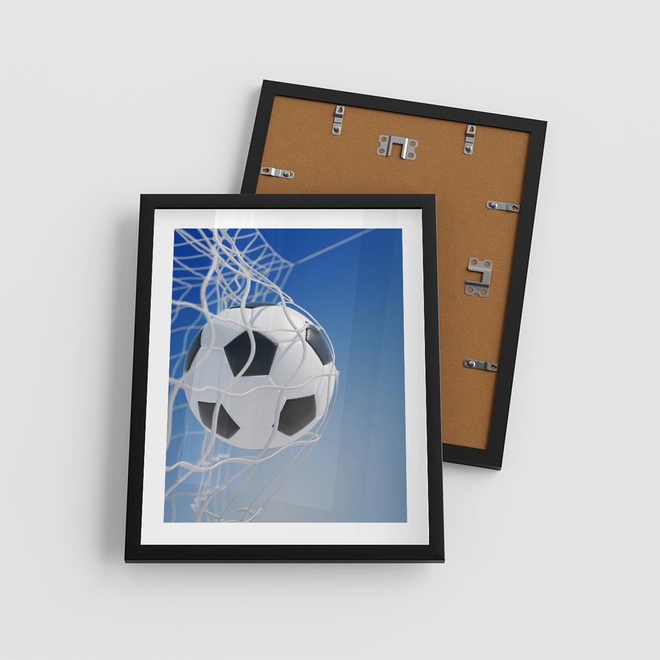 Plakat w ramie 40x50 - Pasja na Plaży - piłka, siatka - rama czarna